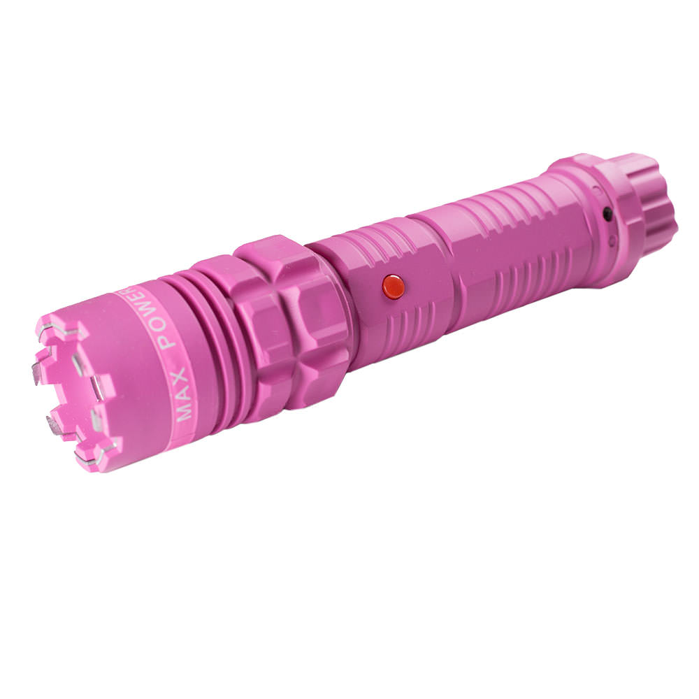 Pink Max Power Stun Gun 10 Million Volt Rechargeable LED Flashlight New!