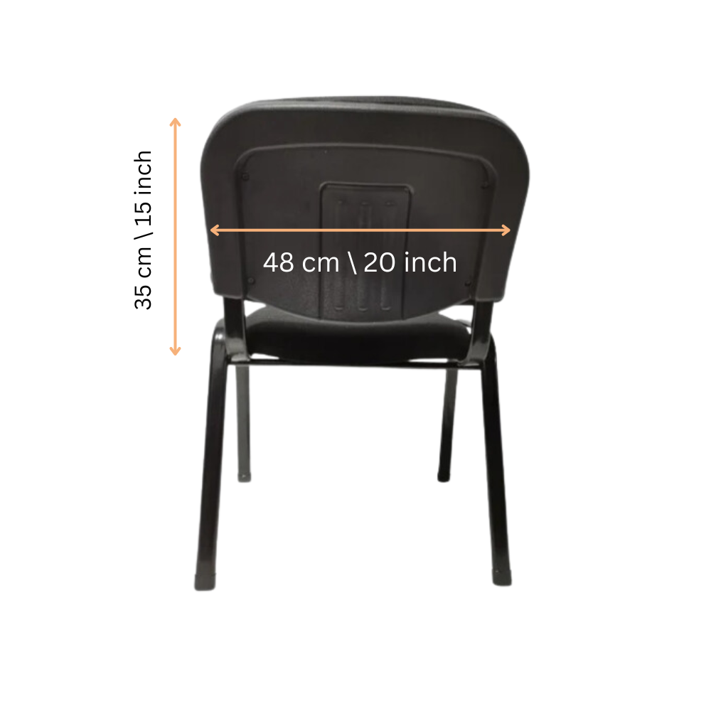 Stackable & Linkable Office Conference Visitor Community Chairs (Set of 7-Black)