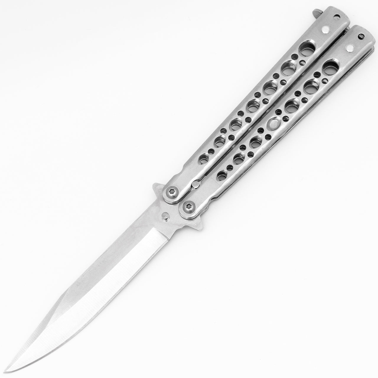 Silver Balisong Butterfly Knife Flipper