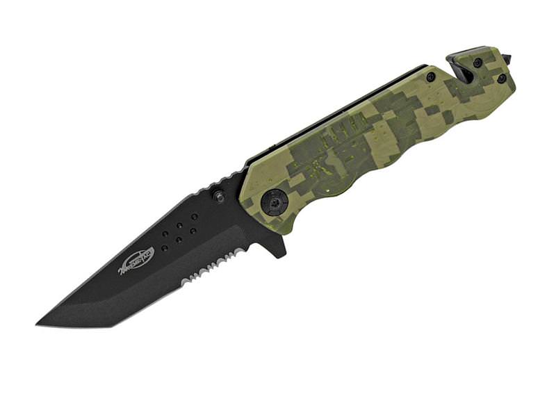 Army Tank Digital Green Camo Rescue Assisted Opening Knife - TOPHATTER'S ARMORY DEALS