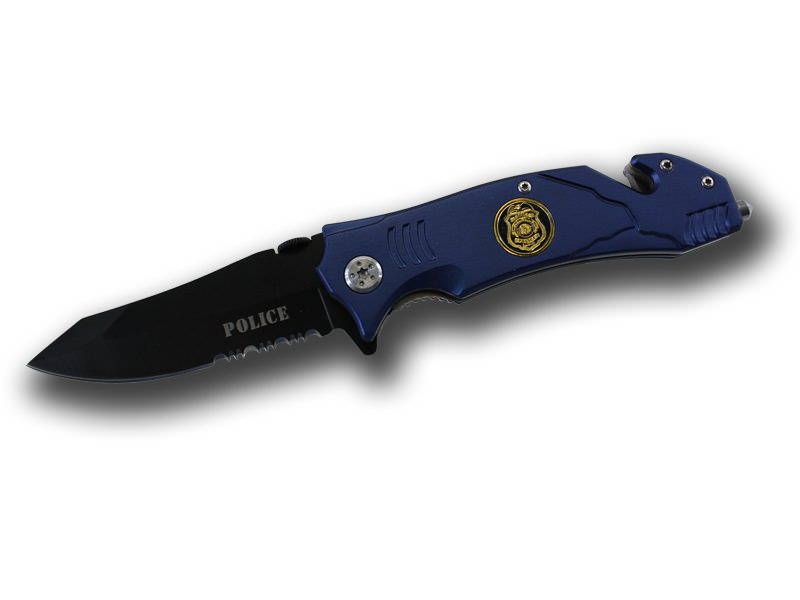 Police 4.5 Inch Tactical Rescue Knife - Half Serrated Blade - TOPHATTER'S ARMORY DEALS