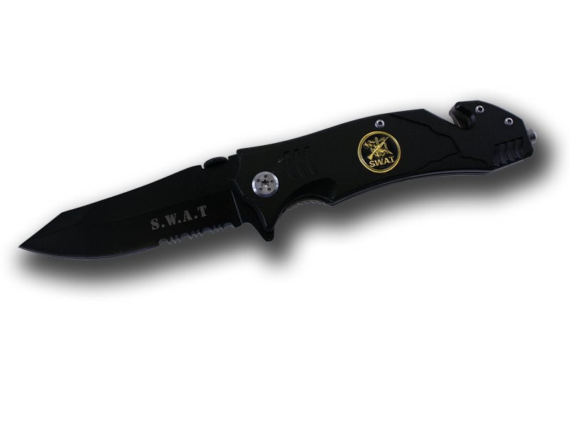 4.5 Inch Tactical Rescue Knife - Half Serrated Blade