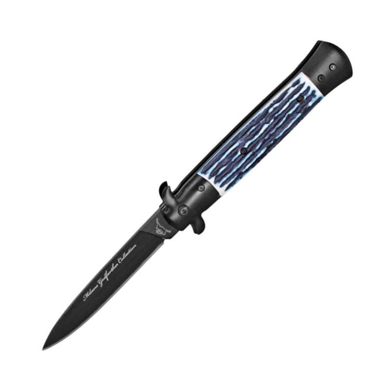 Milano Godfather Stiletto Style Assisted Opening Knife - Blue