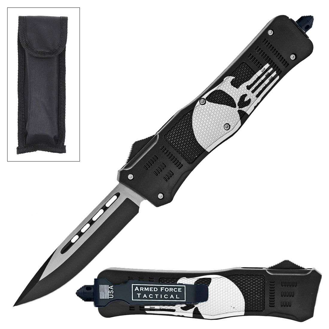 9" Punisher Tactical OTF Pocket Knife Drop Point Blade - TOPHATTER'S ARMORY DEALS