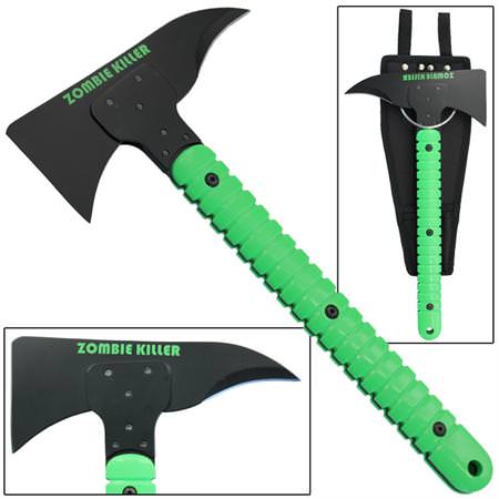 Zombie Killer Heavy Duty Throwing Axe Green Fire Breaker - TOPHATTER'S ARMORY DEALS