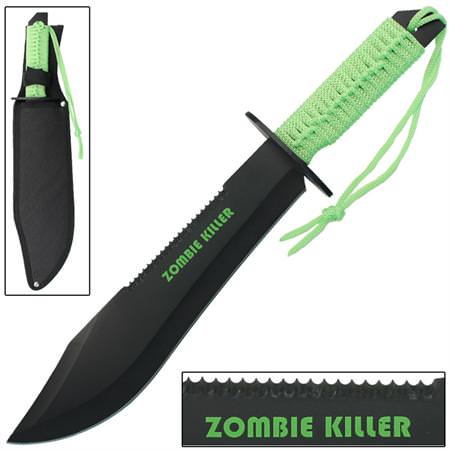 Zombie Killer Sawback Bowie Full Tang Survival Knife - TOPHATTER'S ARMORY DEALS