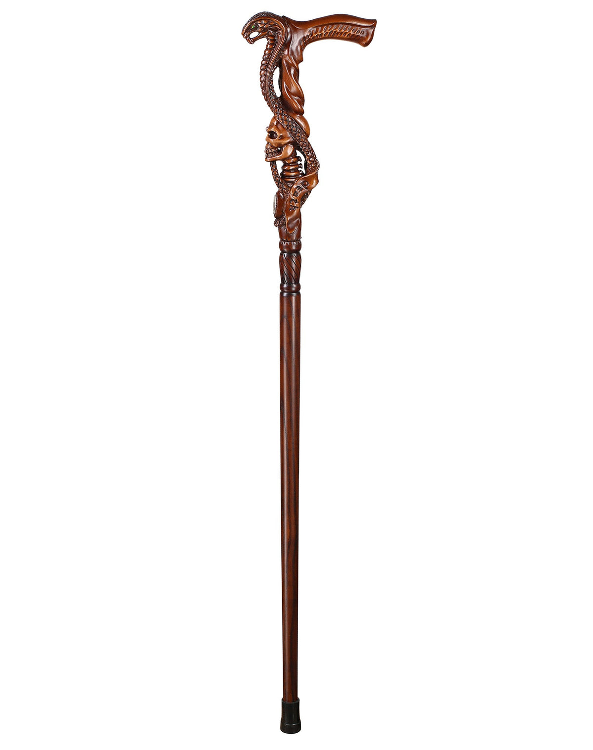 Cobra & Skull Encounter: Intricately Handcarved Artisan Cane