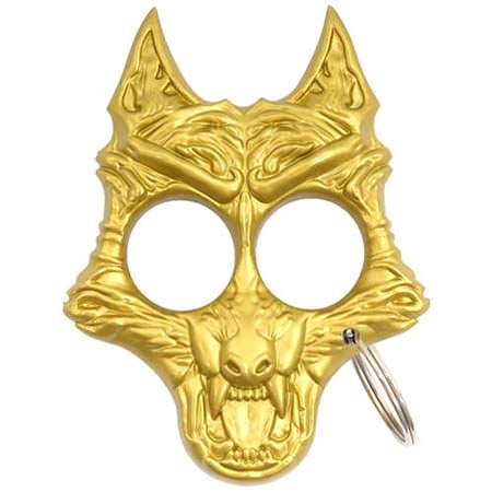 Savage Wolf Self Defense Keychain - Gold