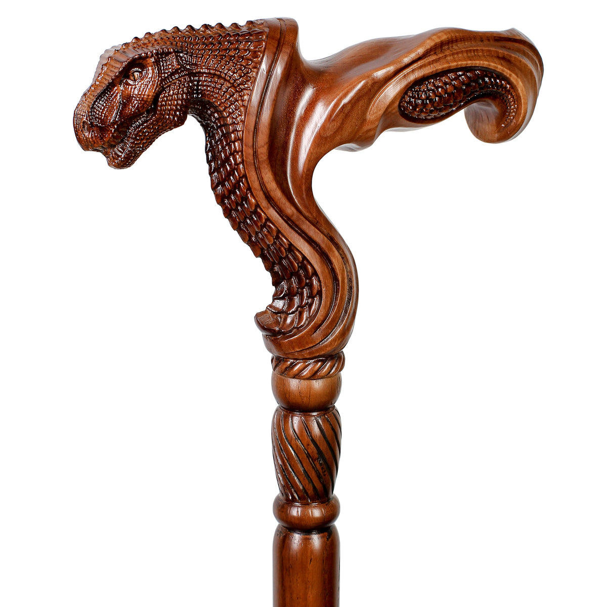 T-Rex Dinosaur: Intricate Hand-Carved, Ergonomic Grip Cane