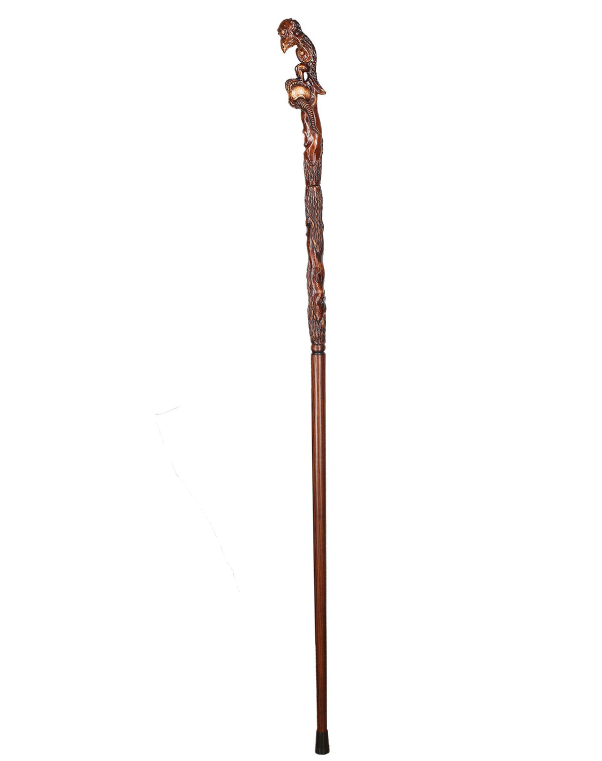 Sad Griffin Raven Bird Artisan Intricate Hand-Carved Walking Cane