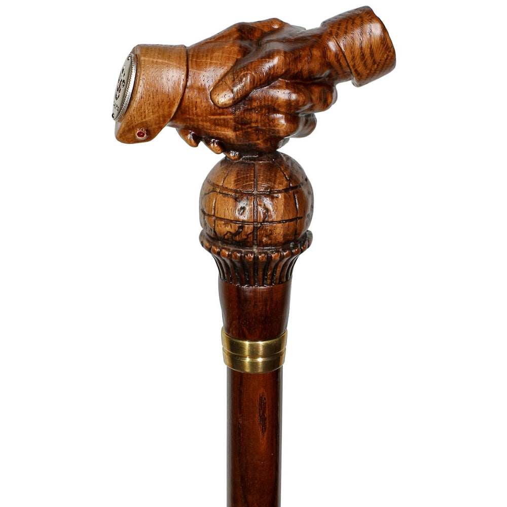 World Peace Artisan Intricate Handcarved Cane