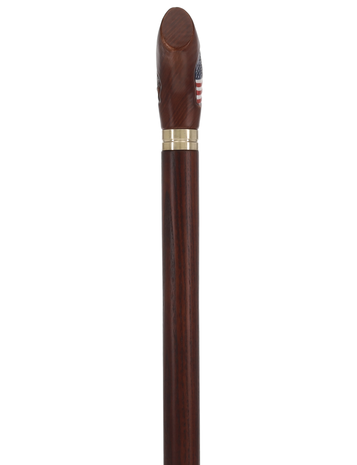 USA Bald Eagle Patriotic Handcarved Cane - Dark Wood (ash)