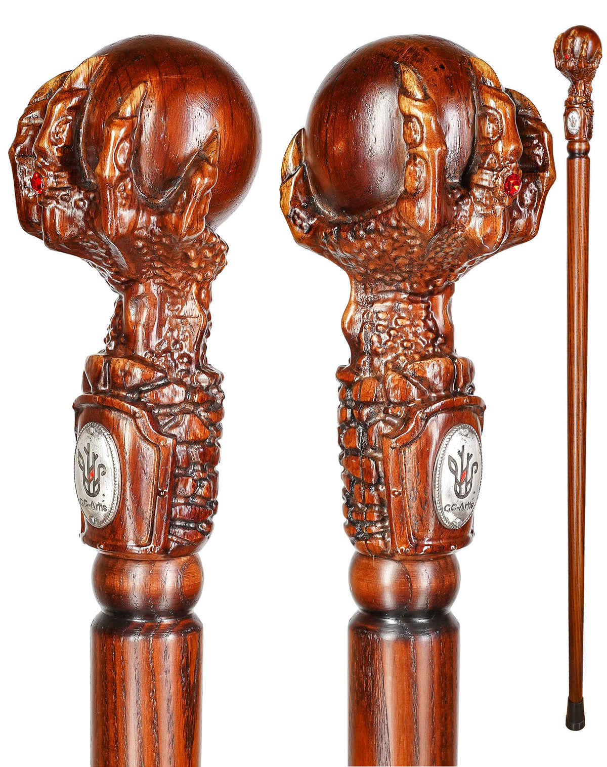 The Dragon Claw Staff - Light Wood Walking Staff Master-Carved Walking Staff