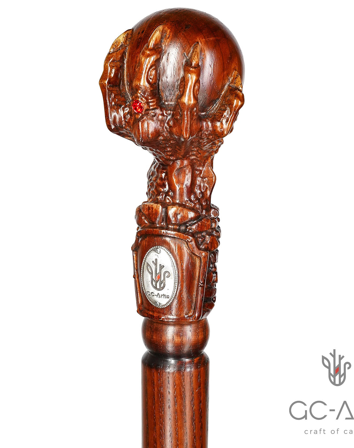 The Dragon Claw Staff - Light Wood Walking Staff Master-Carved Walking Staff