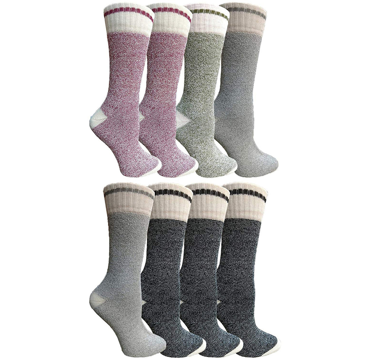 8-Pairs Women’s Thermal Moisture-Wicking Tube Socks