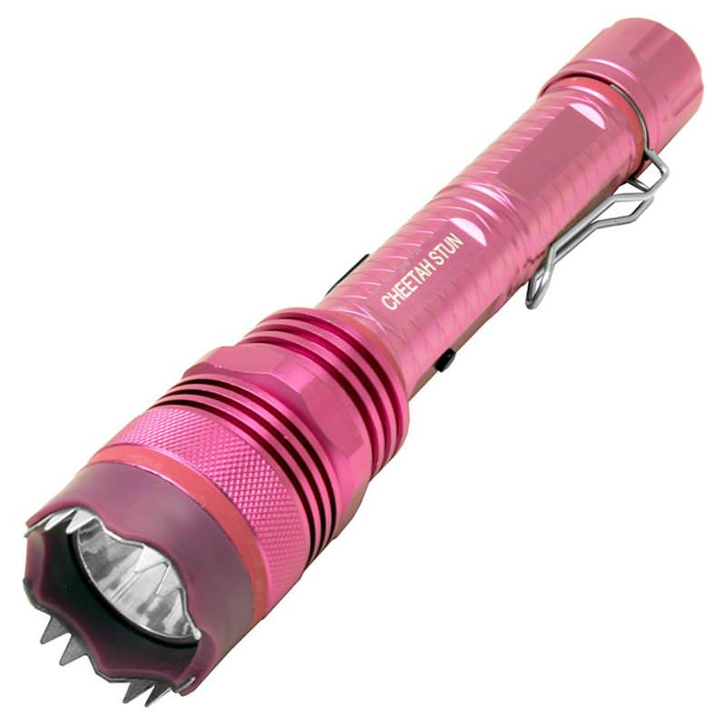 Defender 10 Million Volt Tactical Flashlight Stun Gun Rechargeable All Metal Pink - TOPHATTER'S ARMORY DEALS