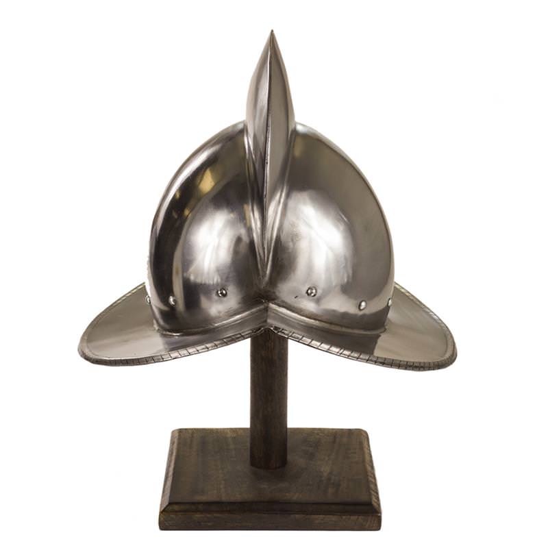 Alberto Morion Steel Helmet with Display Stand - TOPHATTER'S ARMORY DEALS