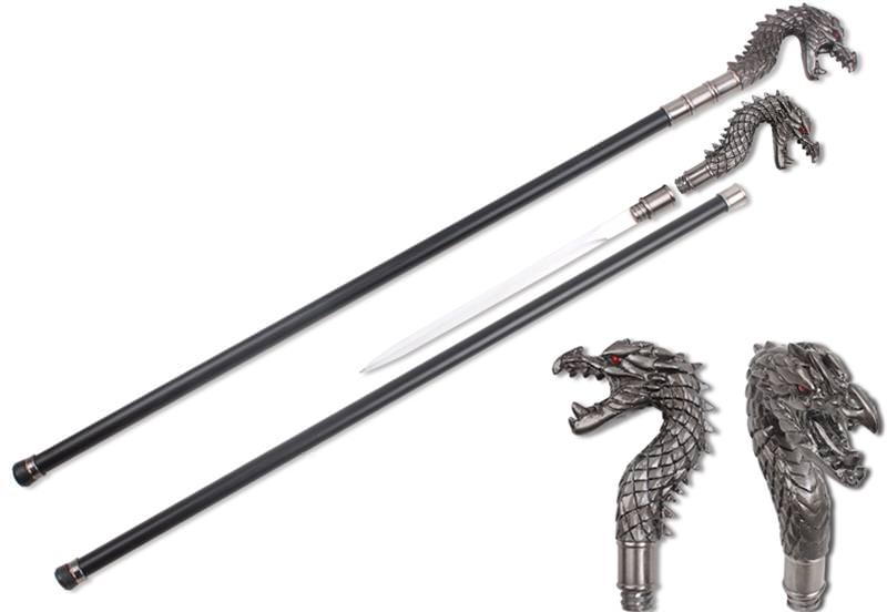 Traditional Flaming Dragon Walking Cane Sword