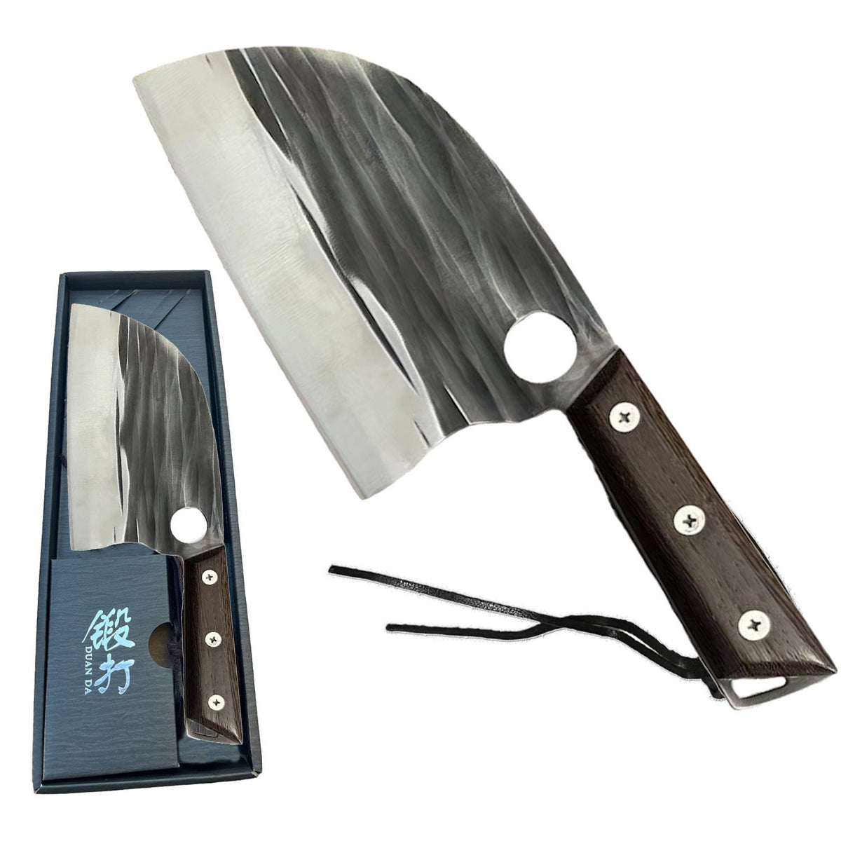 12.5 Inch Butcher Knife Handmade Forged Kitchen Chef Knives Carbon Steel Cleaver - TOPHATTER'S ARMORY DEALS