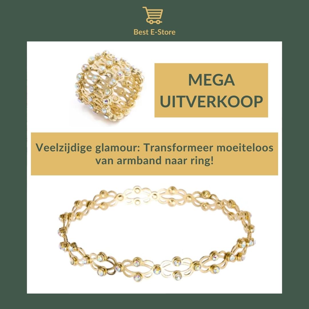 ๐ Het perfecte cadeau: Omkeerbare Bangle Ring Fonkelende CZ Glamour ๐