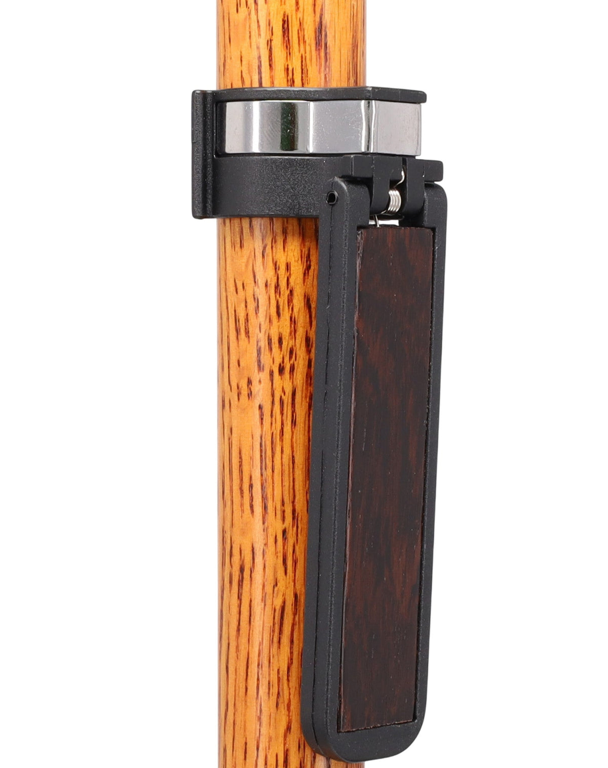 Auto Flip-Up Wenge Wood Cane Holder: Easy Store-Away Design