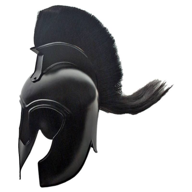 Black Corinthian Achilles Trojan Helmet Black Plume