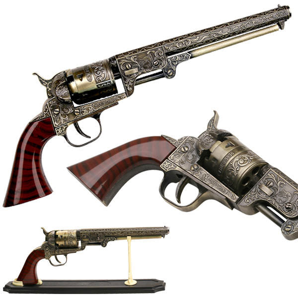 Western Cowboy Black Powder Outlaw Revolver Pistol Replica Gun With Stand - TOPHATTER'S ARMORY DEALS