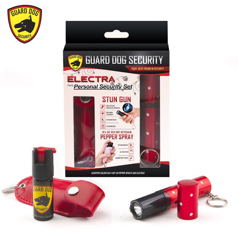 3 Million Volt Concealed Lipstick Stun Gun + Pepper Spray Gift Set Red