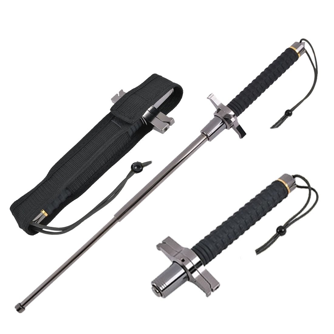 21 Inch Telescopic Extendable Baton with Cross Hand Guard - TOPHATTER'S ARMORY DEALS