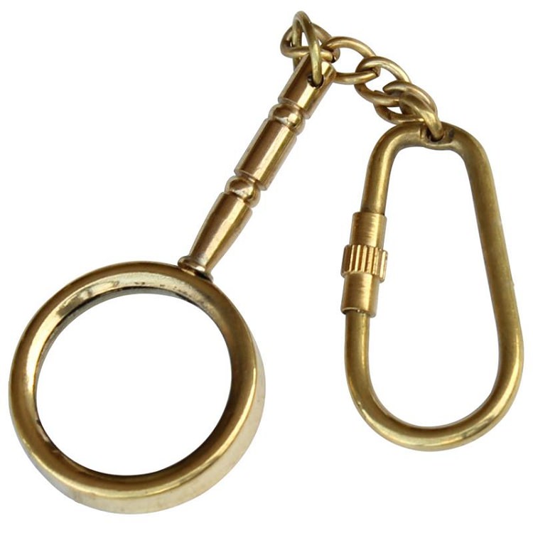 Brass Magnifying Glass KeyChain Gift Key Ring - TOPHATTER'S ARMORY DEALS