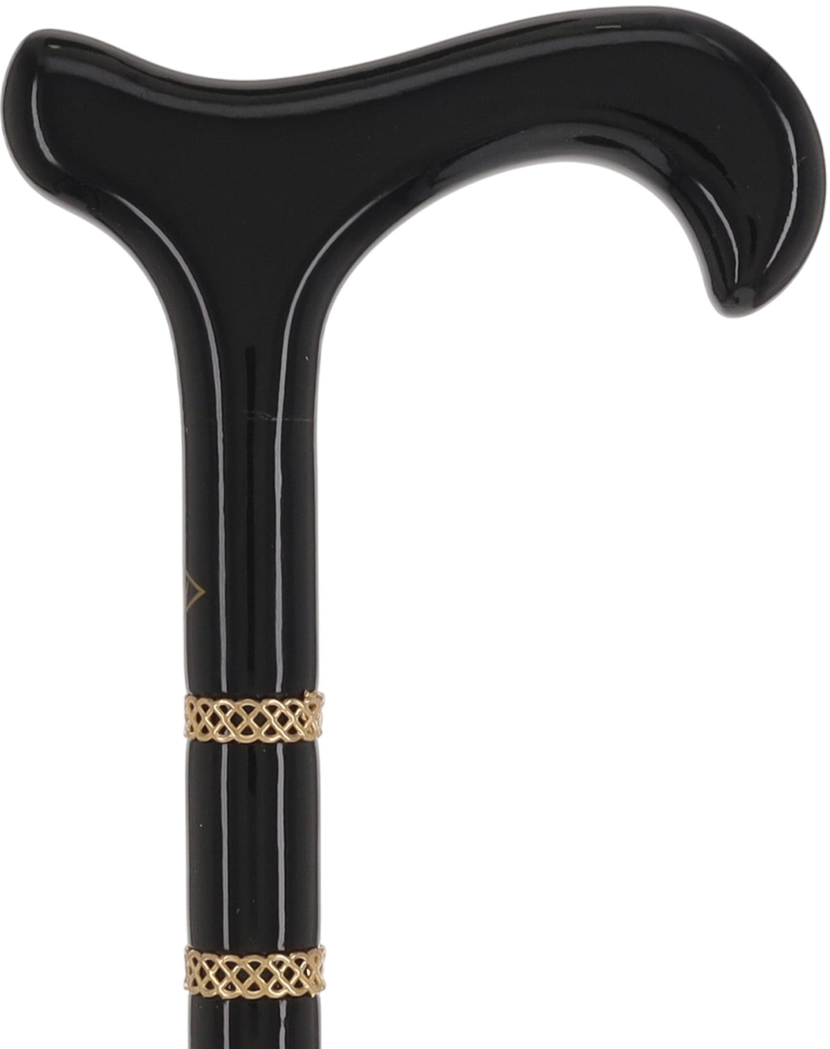 Gold & Black Derby Cane: Braided Design, Double Collar