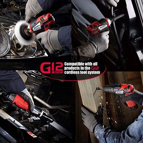 ACDelco ARW1209-K9 G12 Series 12V Lithium-Ion Battery And Charger Cordless 1/4” & 3/8” Ratchet Wrench Combo Tool Kit with Canvas Bag