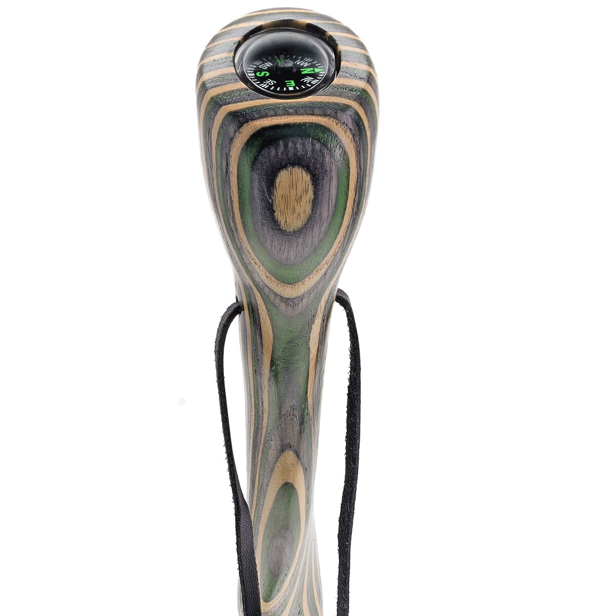 USA-Made Hiking Staff Bean Laminated Colorwood: Compass