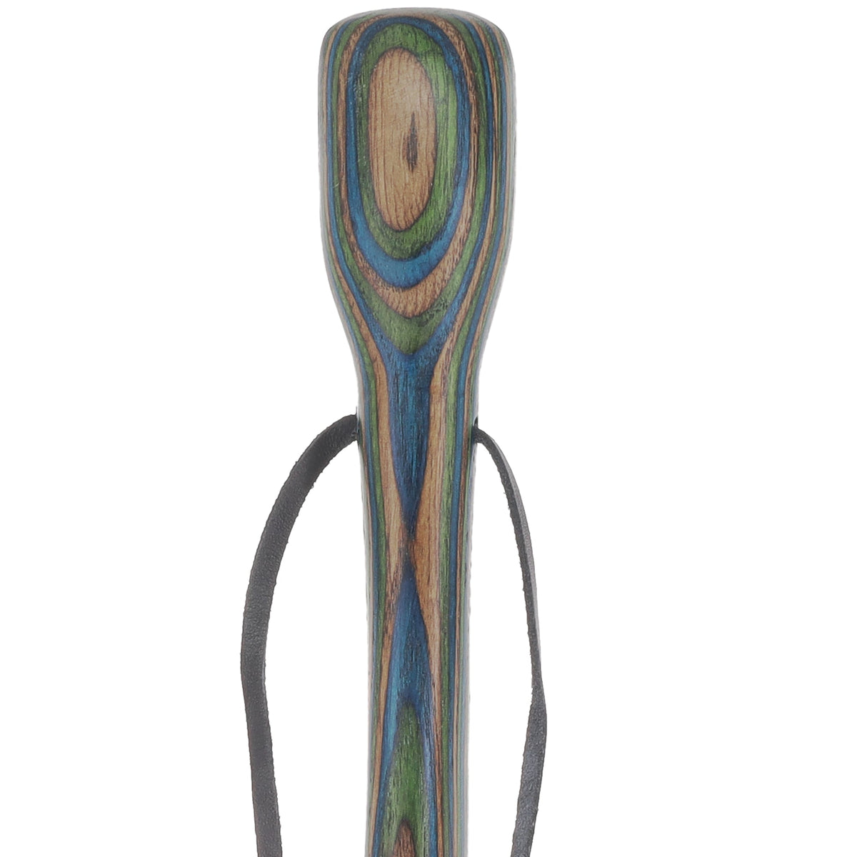 USA-Made Dark Blue/Green/Brown Hiking Staff: Birch, Compass