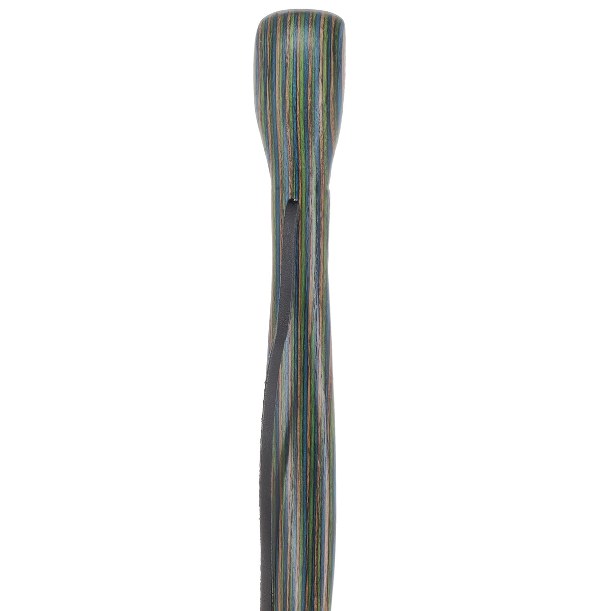 USA-Made Dark Blue/Green/Brown Hiking Staff: Birch, Compass
