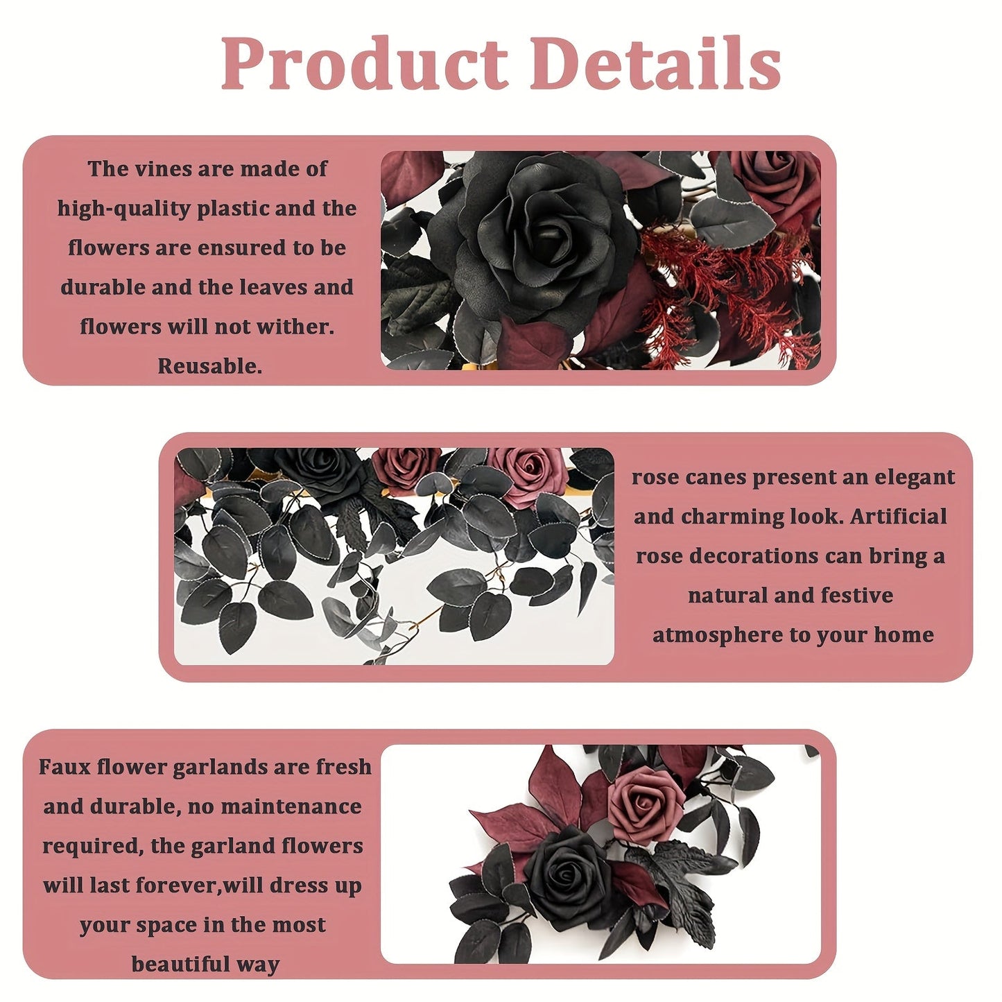 Halloween Artificial Garland Rose Vine