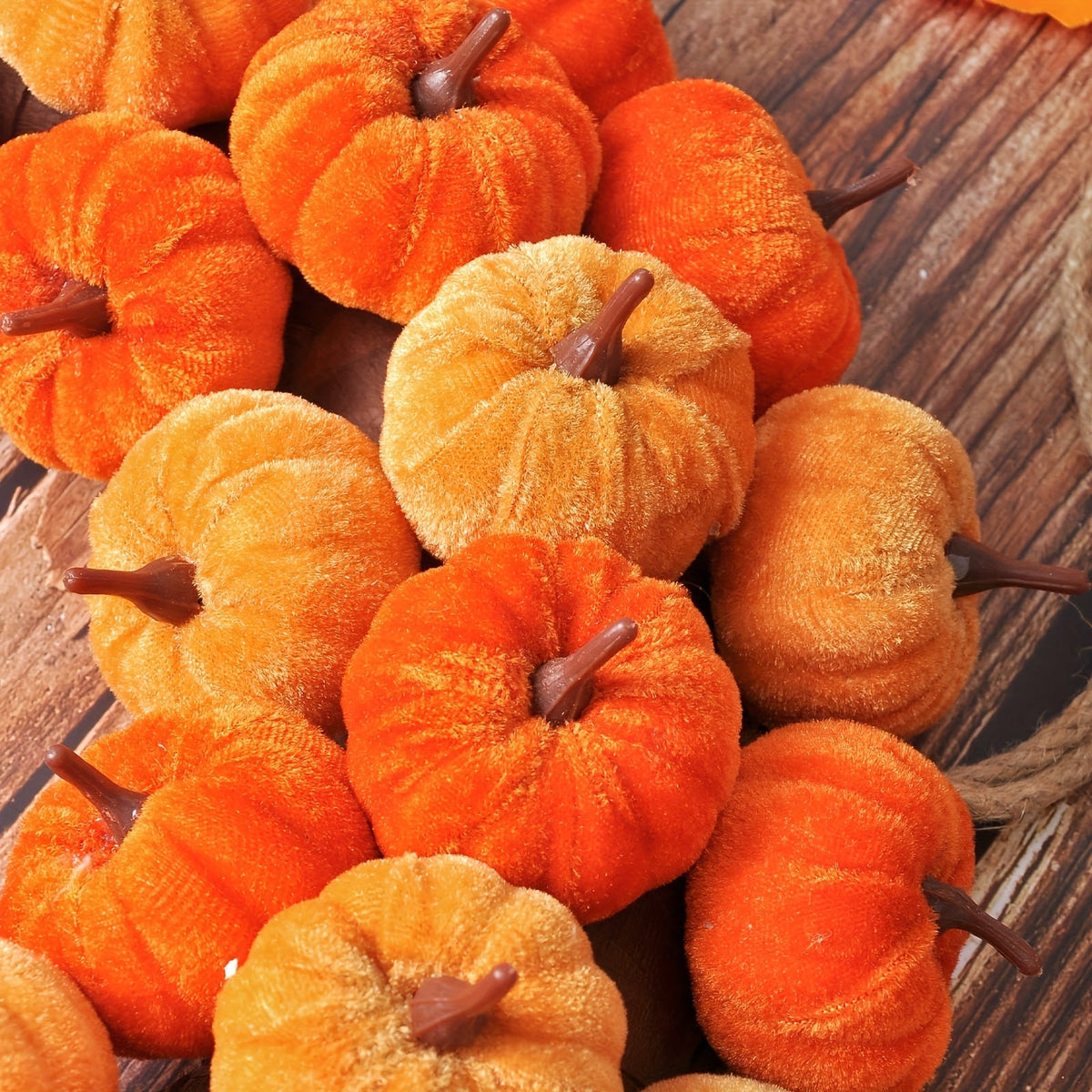 Faux Velvet Pumpkin Wreath Wall Hanging