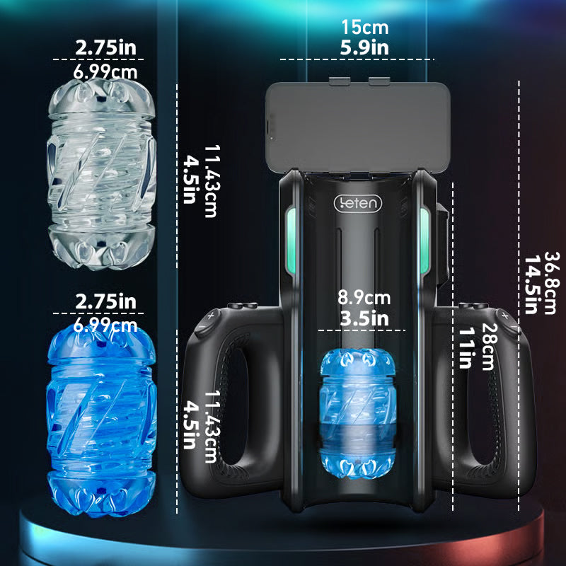 Leten - Interactive Transparent Stroker 10 Thrusting, 4,72 in Deep Stroke & Realistic Moaning Voice Stroker