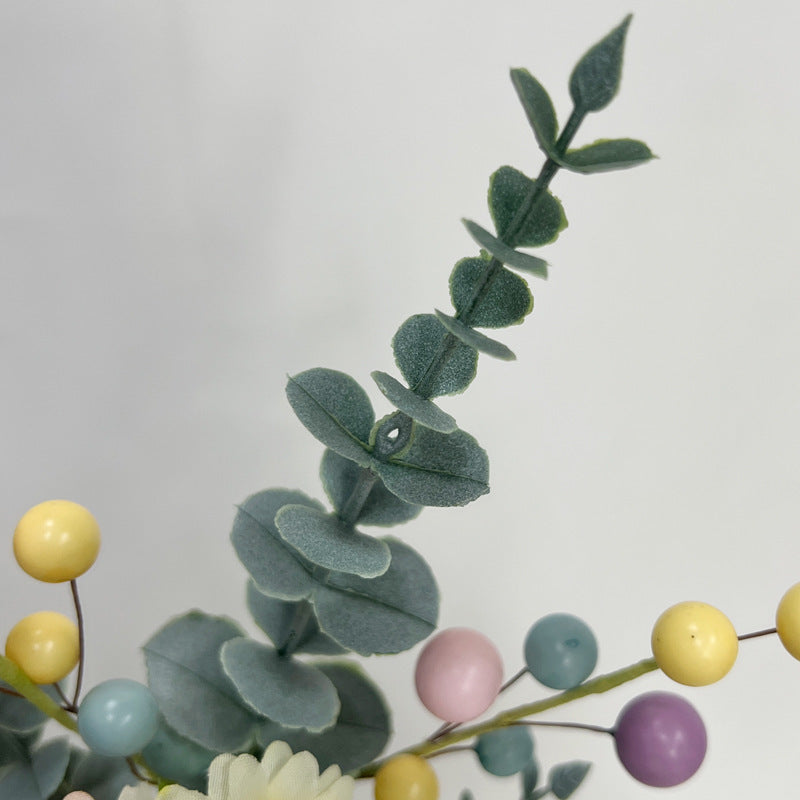 Pastel Eggs Easter Artificial Flower Bouquet Faux Floral