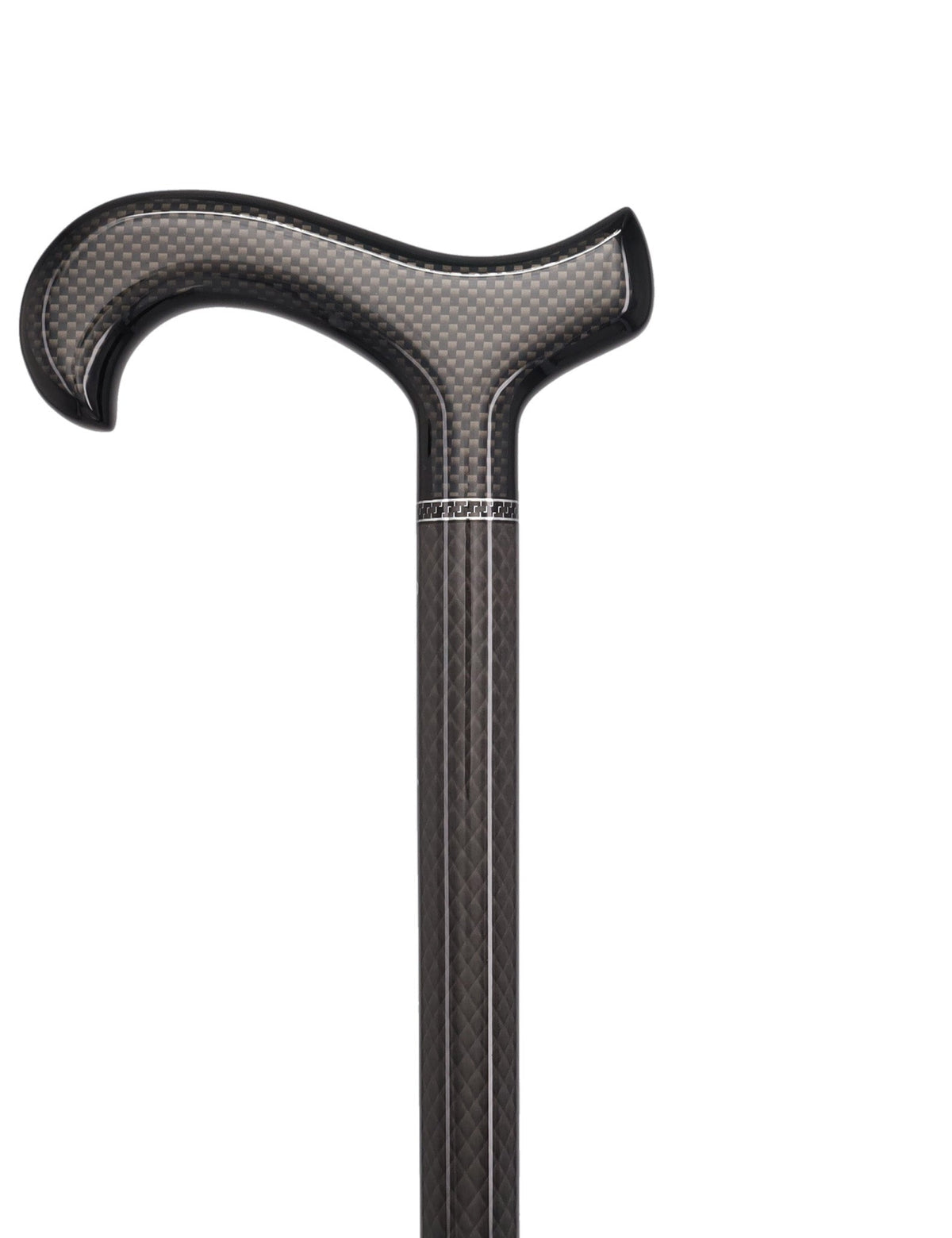 Extra Tall Black Carbon Fiber Derby Cane - Triple Wound