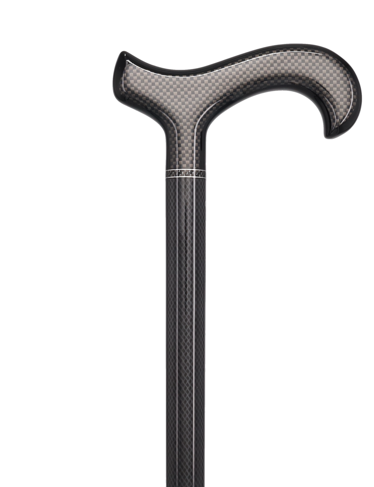 Sleek Carbon Fiber Cane: Mesh Pattern, Black Handle