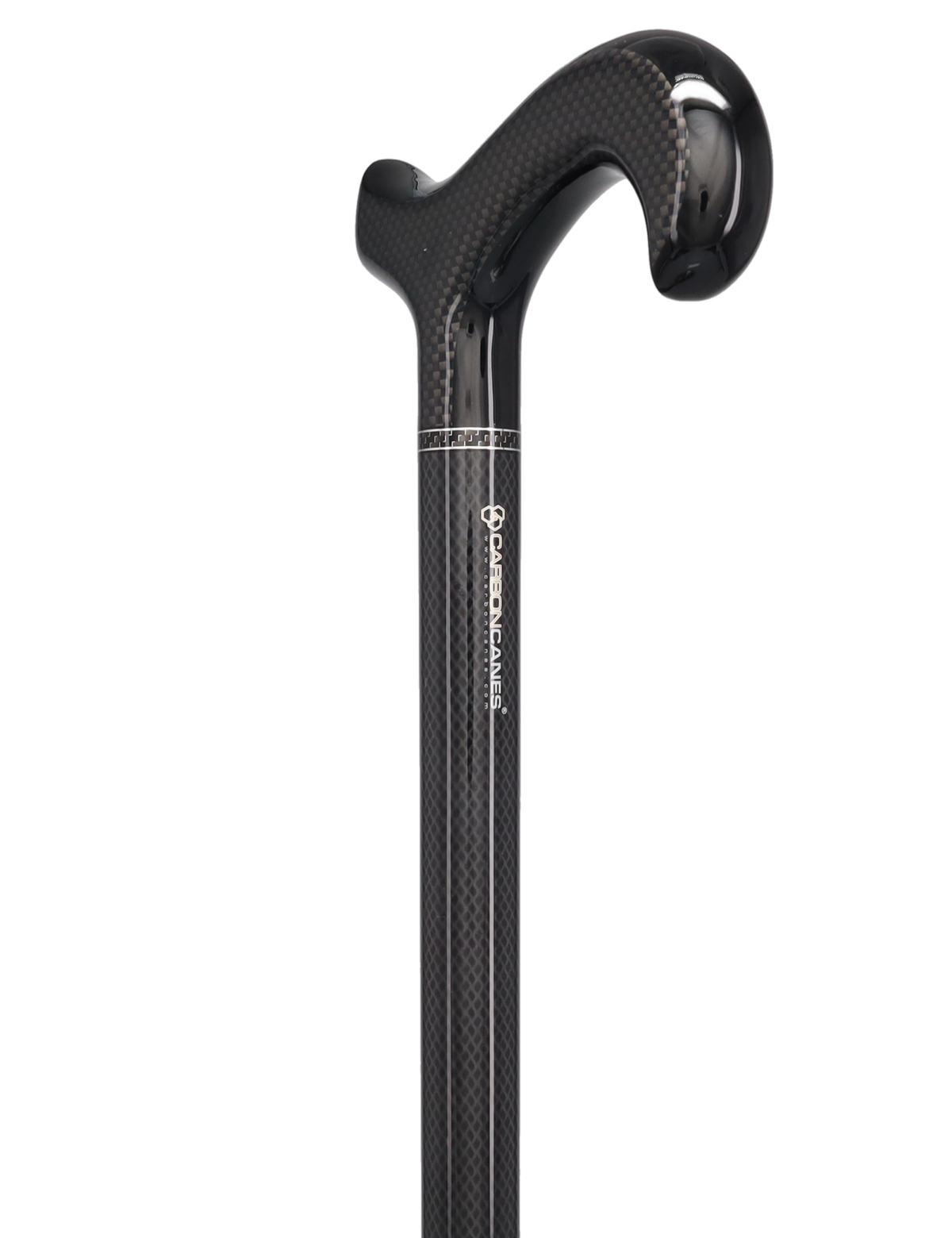 Sleek Carbon Fiber Cane: Mesh Pattern, Black Handle