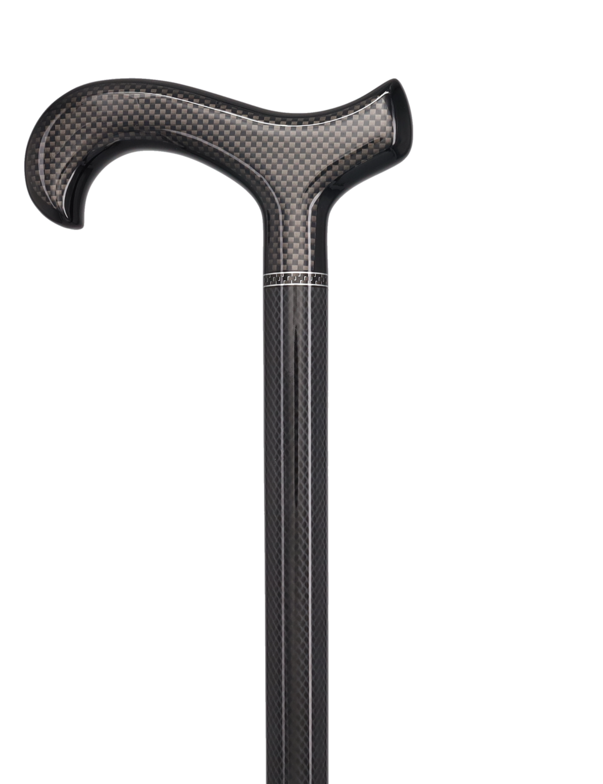 Sleek Carbon Fiber Cane: Mesh Pattern, Black Handle