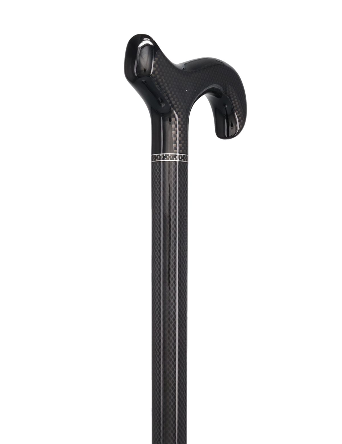 Sleek Carbon Fiber Cane: Mesh Pattern, Black Handle