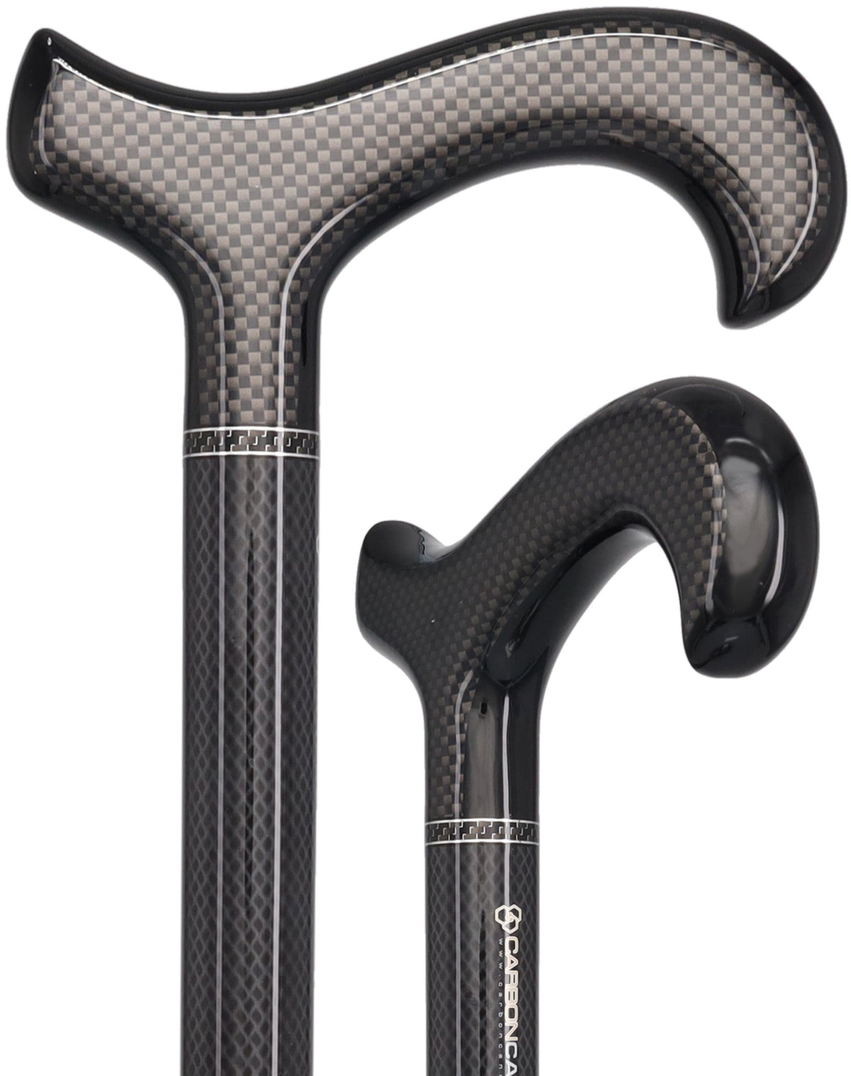 Sleek Carbon Fiber Cane: Mesh Pattern, Black Handle