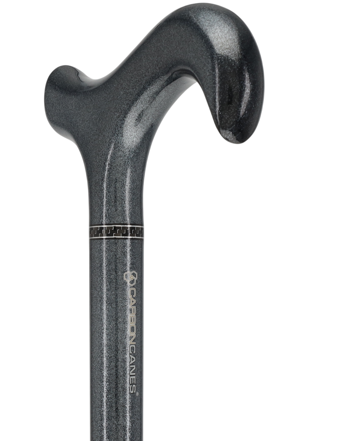 The Silver Lining Metallic Silver Derby Carbon Fiber Walking Cane
