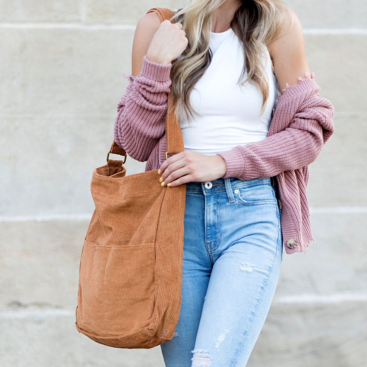 Corduroy Messenger Bag