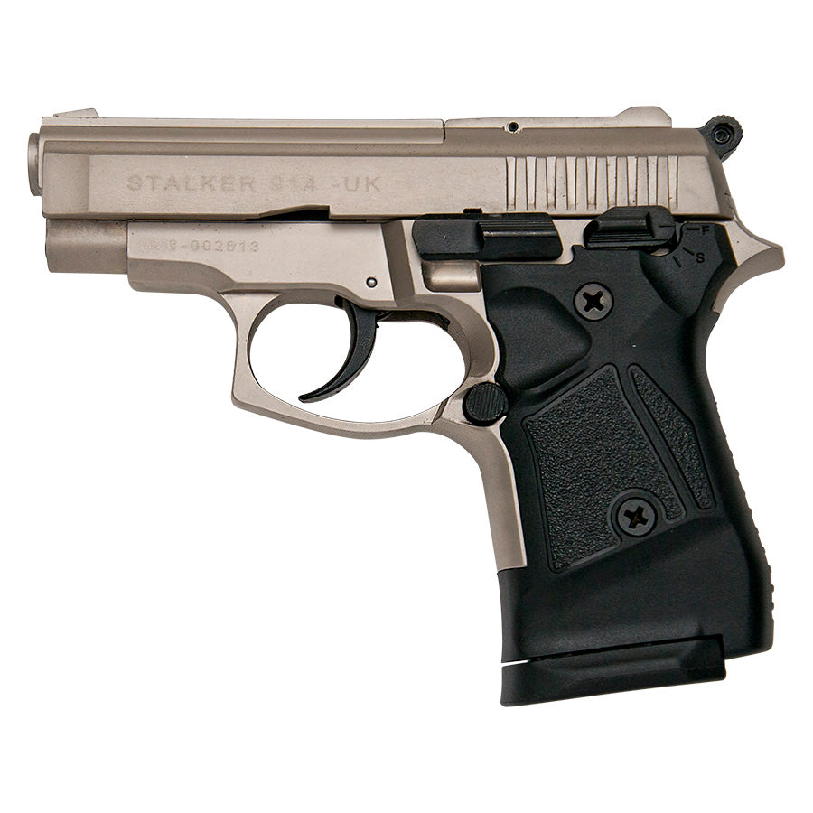 Stalker 914 Satin Finish - Full Automatic 9mm Blank Firing Replica Gun
