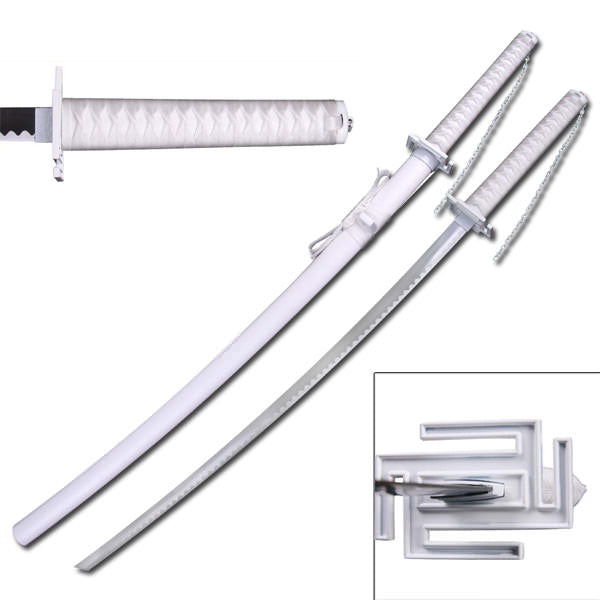Ichigo Tensa Bankai Sword Cutting Moon White Version Carbon Steel Katana - TOPHATTER'S ARMORY DEALS