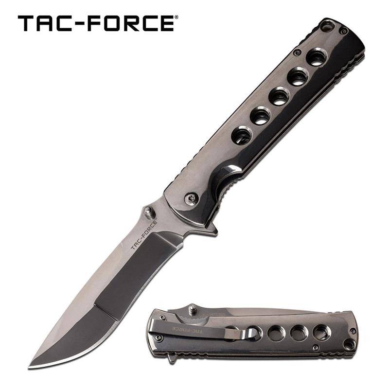 4" Blade Chrome Silver Stainless Steel Tactical EDC Spring-Assist Folding Knife